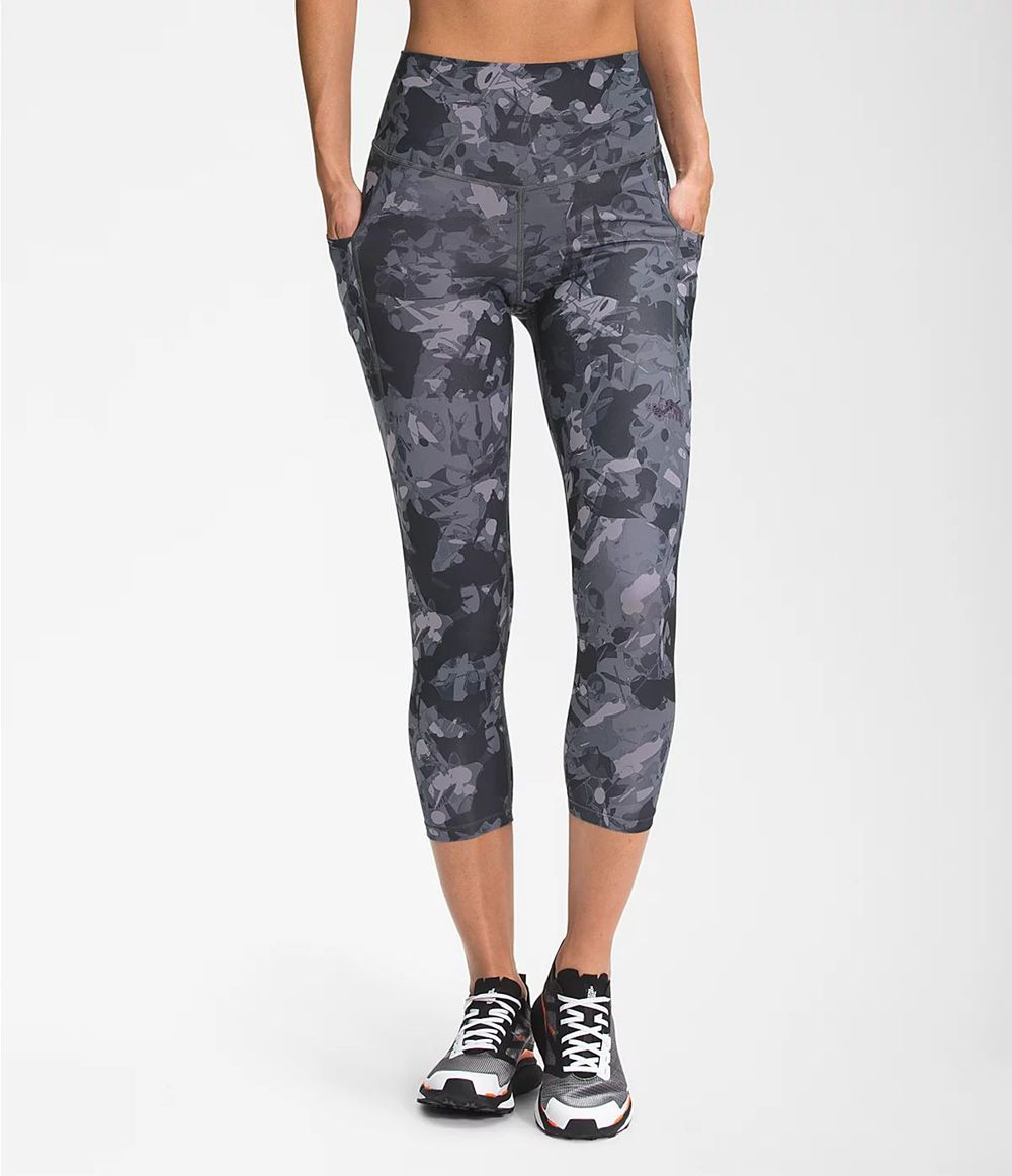 The North Face Printed Motivation High-Rise Pocket Crop Hosen Damen - Grau CH-854BNUO